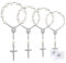SWAWIS 30 Stück Taufrosenkranz Rosenkranz Gastgeschenk Taufe Mini Fingertauf Rosenkränze Perlen Kunstperlen Gastgeschenke Taufe für Taufe Kommunion Hochzeit Kommunion Party Gefälligkeiten, Silber