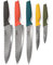 Ekau Essential Kitchen Knives Set, Black, Tomato, Deep Blue, Marigold, Olive