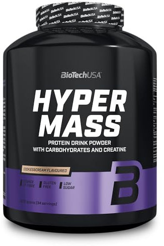 BioTechUSA Hyper Mass | Prise de masse avec mélange de glucides et de protéines | Créatine micronisée | Sans gluten, 2.27 kg, Cookies & cream
