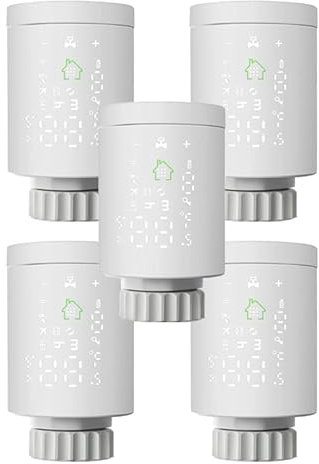 ZIGBEE Smart Radiator Thermostat, 5Pcs Programmable Voice Control TUYA ZigBee Mini Radiator Temperature Controller For Digital Multi Room Control