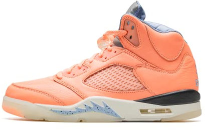 Jordan Herren Air 5 Retro-Schuhe, Sail/Safety Orange-Chlorophyll, Größe 45, Orange/Abendrot im Zickzackmuster (Sunset Chevron), 11.5