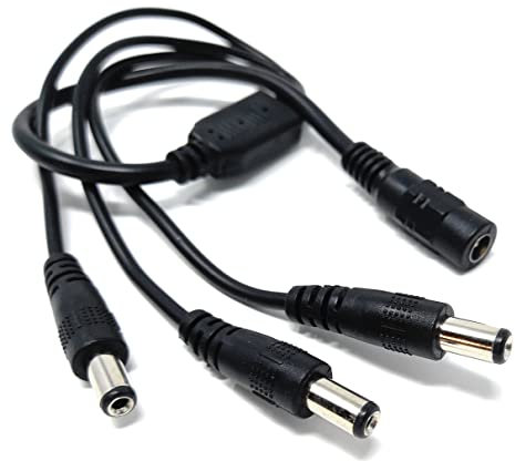DRUT 3 Way 5.5mm to 2.1mm DC Power Splitter Lead Adapter 12V PSU to LED, CCTV Camera Cable (3 Way)