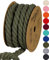 Halbach Seidenbänder Cordon en Coton recyclé - Largeur : 10 mm - Longueur : 4 m - Fil de Coton Durable pour macramé - Corde Naturelle pour Bricolage - Couleur : Vert