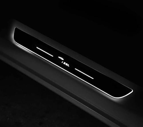 SOLKIN Interior Accessories For Tesla Model 3 model3 LED Door Threshold Sill Welcome Lights Pedal Trim Decorative Frame Sticker (Color : White)
