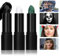 JasCherry Eye Black Stick Face Paint Stick, Fácil de Colorear Eye Black Stick para Deportes, Negra Blanca Verde Pintura Facial Corporal para Payaso Esqueleto Maquillaje de Halloween Fiesta Cosplay