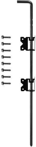 uxcell 36 Cane Bolt Gate Drop Rod for Wood Fence, Iron Gate Hardware Ground Latch for Wooden Fence and Holding Door, Holding Gate to The Ground, Black