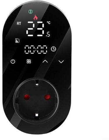 Oniissy WiFi Thermostat - steuerbar mit App/WiFi - WiFi digital Steckdosenthermostat für Infrarotheizung - Programmiermodus-Thermostat(Black)