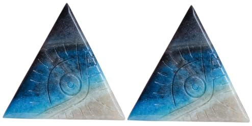 OUNONA 2stücke Kristall Dreieck Evil Eye Dekoration Einzigartige Kristallfigur Für Stilvolle Tischdeko Authentisches Mineral Für Zuhause Und Büro Bringt Glück Und Positive Energie