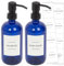 Harbour Housewares Glass Soap Dispensers with Labels - Blue/White - 2 Pack - 500ml Refillable Soap Dispensers Hand and Dish Liquid Pump for Bathroom, Kitchen, Laundry Room