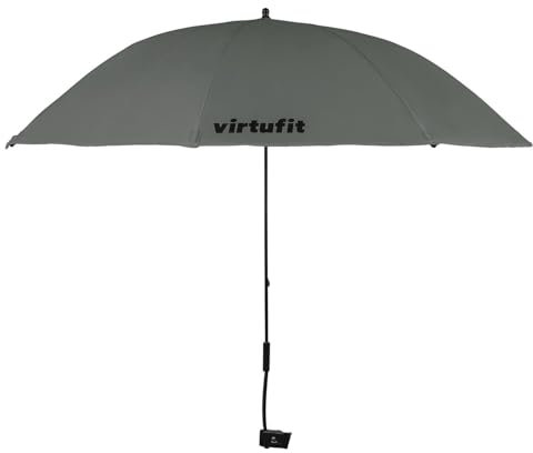 VirtuFit Sombrilla universal para silla – Sombrilla de camping – Sombrilla para silla con abrazadera universal – Disponible en gris y beige, gris, Talla única