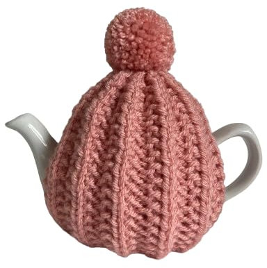 Small Pink Knitted Tea Cosy, Fits 1-2 Cup (450ml) Teapot