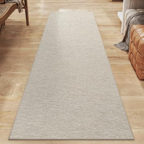 DEXI Teppich Läufer, Küchenteppich waschbar rutschfest, Flur Teppich Absorbierend, dauerhaft & antistatisch, Küchenläufer für Eingang, Küche, Wohnraum, 61x210cm, Beige