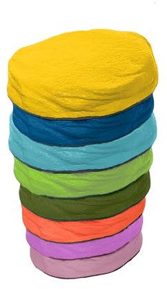 alldoro 60800 Soft-Balanciersteine - 8 flexible Stapelsteine aus weichem & leisem Schaumstoff, rutschfest, je 18x15cm, Motorikspielzeug ab 3 Jahre, bunt