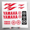 Aufkleber-Set kompatibel mit Tank und Motorradhelm, Basis aus transparentem Vinyl, einfache Anbringung, UV-Druck, Schriftzug Logos, Stickersland® – R1 (rot)
