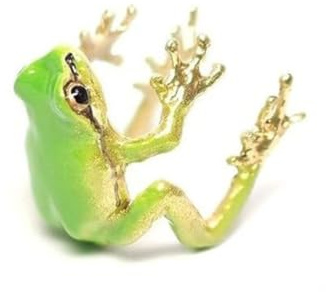 MOLKASIA Modischer Frosch-Ring, verstellbar, offene Ringe, hochglanzpolierte Legierung, Schmuck für Damen und Herren, stilvolle Party-Dekoration