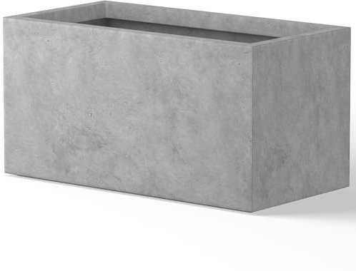 Kante Fioriera rettangolare, cemento naturale, 58,9 cm L x 11,8 W x 30,5 cm H