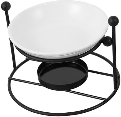 BESTOYARD Schwarzer Aromadiffusor aus Eisen und Keramik als Duftkerzenhalter und Nachtlicht für Büro und Heimdekoration im Einfachen Schicken Design