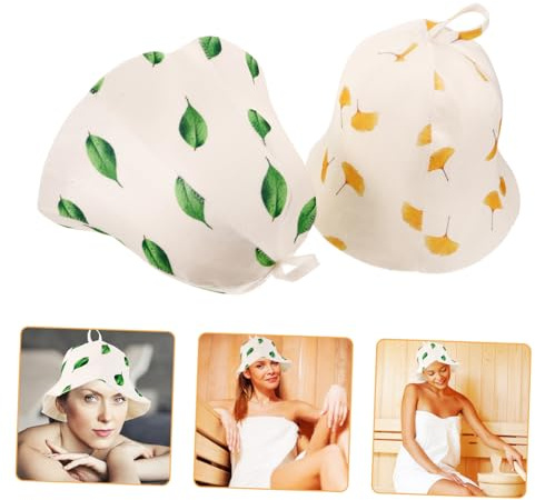 BELLIFFY 2piezas Gorro De Sauna Gorro De Baño De Fieltro Accesorios Para Sauna Diseño Estampado