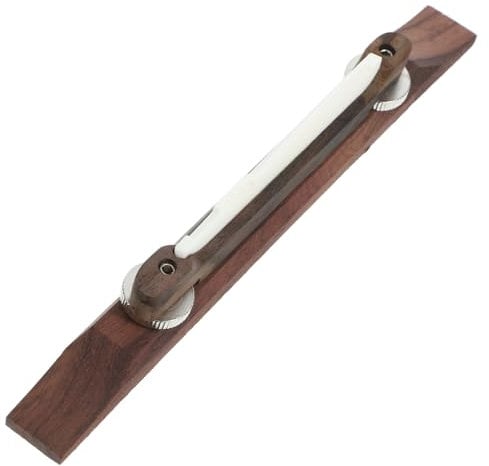 Mikinona Ebony Luthier Guitar Bridge with Bone Saddle Height for Archtop Jazz Guitar and Mandolin Finish Smooth Polished Surface Custom Designed Craftsmanship