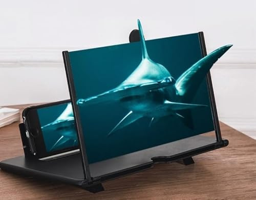 16 Inch Phone Screen Magnifier, Holder Portable for Movie Video Enlarger 3D Phone Magnifier Screen Pull Design for All Smartphone (Black)