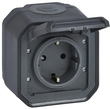 Legrand - Prise 16A avec contact latéral de terre - Plexo - Etanche IP55 - Montage en surface - Anthracite - 069783LE