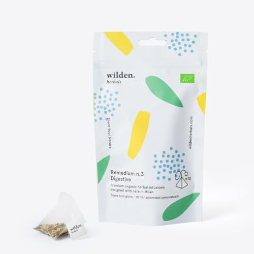 Wilden.herbals Remedium n.3 Digestive | Tisana Digestiva Dopo Pasto | Infuso Biologico in Filtri con Finocchio, Liquirizia e Menta | Leggerezza Naturale | Softpack da 10 Filtri Piramidali