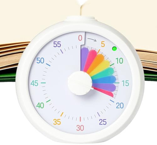 FmtwPhn Time Timer pour | Outil d'apprentissage Visuel Arc-en-avec Emploi du Temps,Minuteur pour Adultes et École à la Maison | pour Bureau Salle de Classe et Travail à Domicile