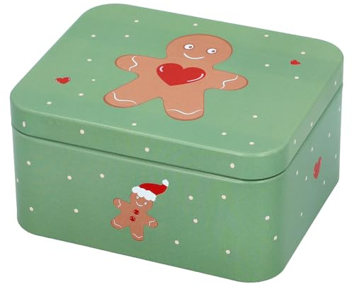 Geschenkbox Sweet Christmas - Birkmann - 12 x 10 x 6 cm, Weißblech, eckig, mit Deckel, Gebäckdose süße Weihnachten, Keksdose Metall, Vorratsdose für Kekse | mit Deckel, Gebäckdose süße Weihnachten, Keksdose Metall, Vorratsdose für Kekse