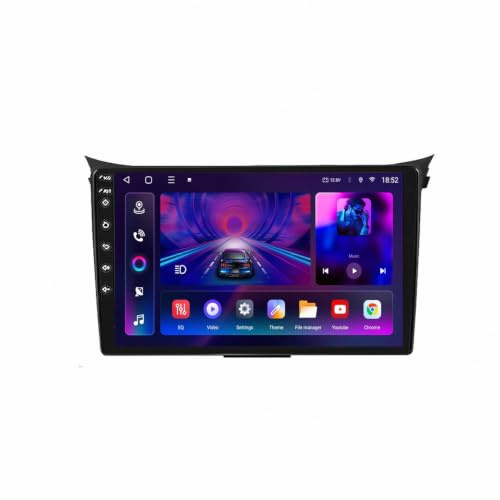 GPS Navi für Hyundai i30 II 2 GD 2011-2017 mit Wireless Carplay&Android Auto, mit WiFi/GPS Navigation/Rückfahrkamera/SWC 4G+64G Drahtloses Autoradio, 8 Kern 8G＋256G