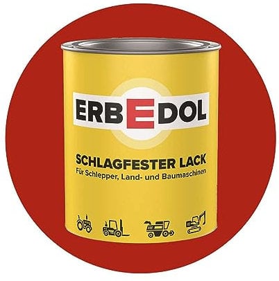 Erbedol Schlepperlack Krone-rot = RAL 3000 Büchner Lack Kunstharzlack Farbe 750ml 0423 4663