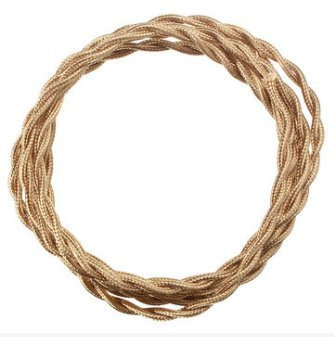 MASUNN 3M Vintage 2 Core Twist Intrecciato Tessuto Cavo di Illuminazione Elettrica Cavo-Oro