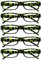 The Reading Glasses Company OPULIZE ACE Lesebrille für Damen und Herren - 5er-Pack - Schmaler Rechteckiger Rahmen - Komfort Federscharniere - Kratzfest - Grün Schildpatt +2.00