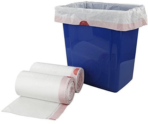 Cadine Sac de Poubelle 30 L, Sac Poubelle à Cordon Blanc, 120 Sacs