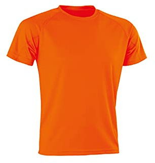 Spiro Men Performance Aircool T-Shirt - Flo Orange, X-Large