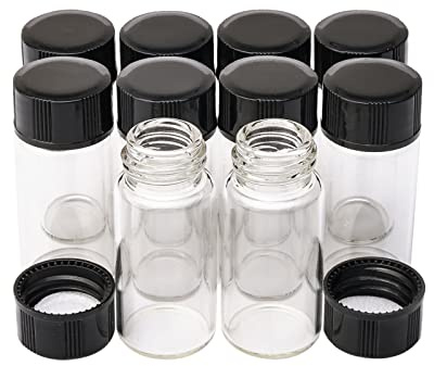 Pxyelec 14 Stück 5 ml Mini Klarglasflasche und Kunststoffkappe kleine ätherische Öl 5ml Fläschchen