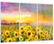 Mehrteilige Bilder auf Glas Sonnenblumen Blume Glasbild 105x70cm Wandbilder Dekoration Wohnzimmer Schlafzimmer Küche Set 3 teilige Groß Wanddeko Bild im Glas Wand Kunstdruck Art Modern GCE105x70-3775