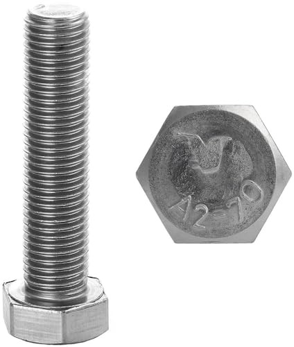 Sechskantschrauben M12x30 Edelstahl (10 Stück) DIN 933 Gewindeschrauben Sechskant Maschinenschrauben FASTON®