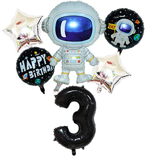 DIWULI Weltraum Kindergeburtstag 3 Jahre - Ballon Set