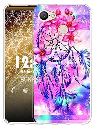 Sunrive Kompatibel mit TP-Link Neffos C9A Hülle Silikon, Transparent Handyhülle Schutzhülle Etui Case (Q Traumfänger)+Gratis Universal Eingabestift MEHRWEG
