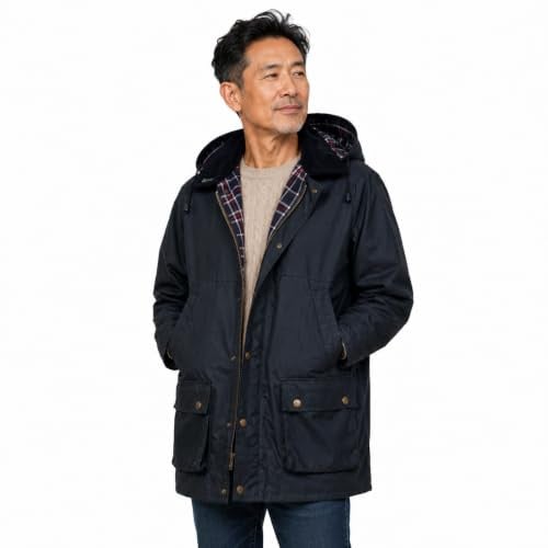 Romneys Gefütterte Englische Wachsjacke Country – Winterjacke für Damen & Herren | Warm wattiert, wind- & wasserdicht | Robuste Outdoor- und Regenjacke mit Kapuze