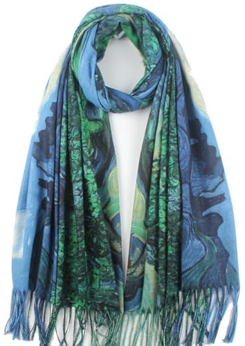 Umjetnost Weicher Kaschmir-Schal für Damen, eleganter Kunstdruck, Winter, warme Schals, großer Schal, Monet Klimt, Van Gogh, Geschenke, C04, Einheitsgröße