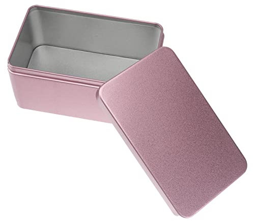 Housoutil Leere Blechschachtel mit Deckel Metalldose Kann Rechteckiger Lagerbehälter für Tee Leckereien Kerzen Gefälligkeiten Und Handwerk (Rot)