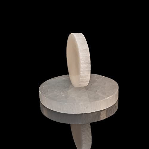 Heimtex Selenite Charging Plate 7cm and 10cm Selenite Plate Disc Crystal Charging Plate Round Healing Stone Selenite Disc Crystal Charging Plate Home Decoration (7cm)