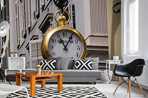 Vlies Fototapete UHR IN DER SCHWEIZ 375 x 250 cm (inkl. Kleister) - Vlies Tapete, Wandtapete, Wandbilder - Tapete für Wohnzimmer Schlafzimmer, Büro, Küche - Montagefertig