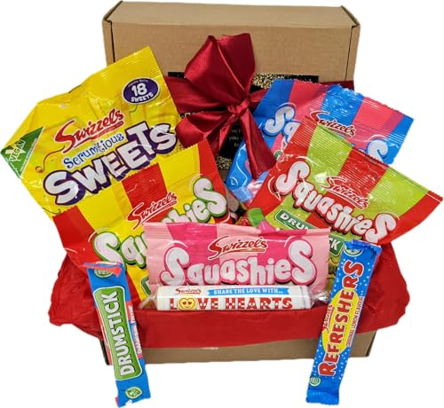 Squashies Sweet Hamper with Refreshers Sweets, Love Hearts, Drumstick, Strawberry and Cream, Sour Cherry and Apple, Scrumptious Sweets, Bubblegum and Original Squashies Gift Set with Stellar Six Poem