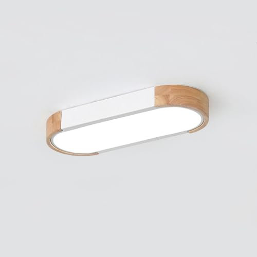 Pheashine Plafón de Techo Madera, Blanca Fría 6500K 35CM Lámpara de Techo LED Moderna Nordica,Lámpara de techo Interior para Dormitorio,Cocina, Salon,Pasillo,Entrada