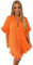 eyes Women’s Gold Button Pleated Short Sleeve Plain Collared Frill Hem Ladies Casual Loose Fit Oversized Baggy Plus Size Swing Summer Dresses for Women Orange One Size 8-22