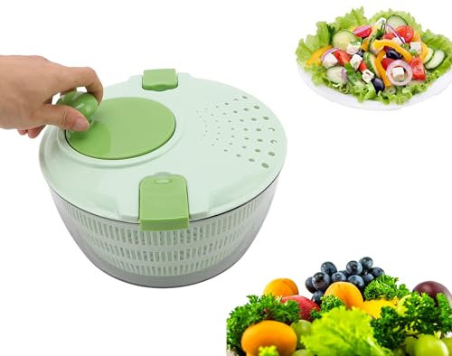 Grande essoreuse à salade, 4L séchoir à légumes PP essoreuse à salade multifonction égouttoir à salade bol pour cuisine à domicile vert