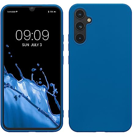 kwmobile Case for Samsung Galaxy A34 5G Case - Soft Cover - Shockproof TPU Material - Wireless Charging - Caribbean Blue