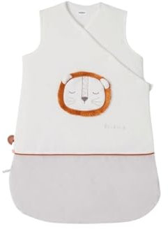 Noukie's NOUKIES - Gigoteuse bébé Hiver 0-3 Mois 50 cm - TOG 2 à 3,5 Fermeture Zippée Veloudoux Bicolore Babou Le Lion